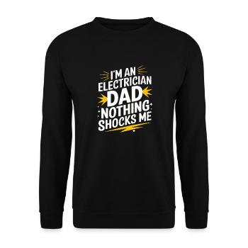 Electrician Electronics Technician Craftsman Profession Saying - Unisex Sweatshirt - black - Front - Alina (178cm) & Michal (187cm)