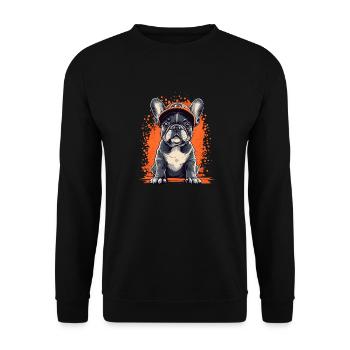French Bulldog Puppy Frenchie Dog Dog - Unisex Sweatshirt - black - Front - Alina (178cm) & Michal (187cm)