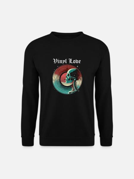 Retro-Vinyl-Liebe - Unisex Pullover - Schwarz