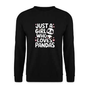 Panda Ours Panda Animal Pandas - Sweat-shirt Unisexe - noir - Devant - Alina (178cm) & Michal (187cm)