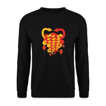 snake knit - Unisex Sweatshirt - black - Front - Alina (178cm) & Michal (187cm)