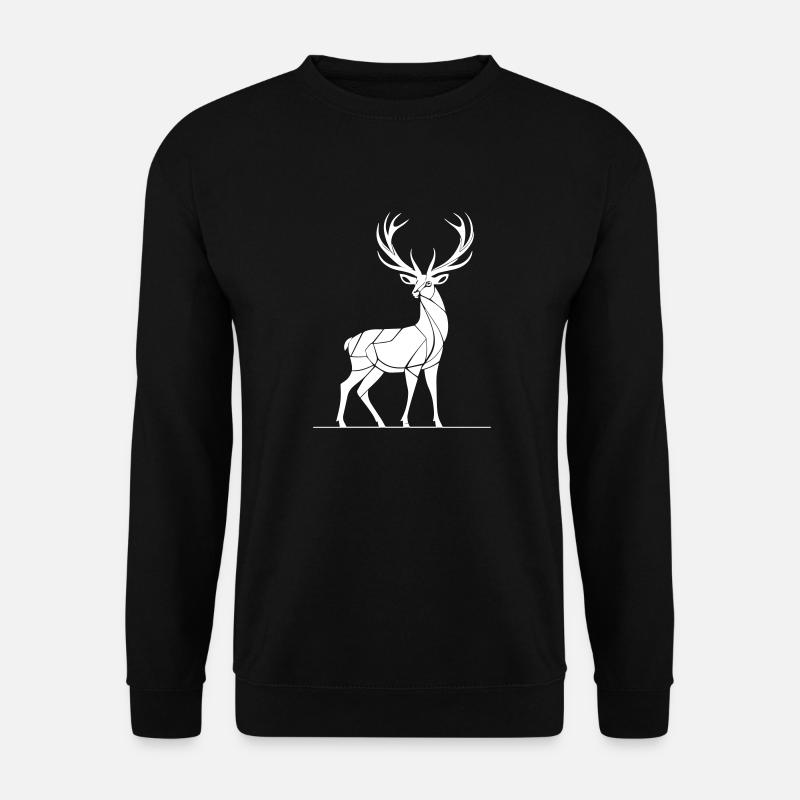 Abstrakter Rothirsch mit Geweih - Unisex Pullover - Schwarz