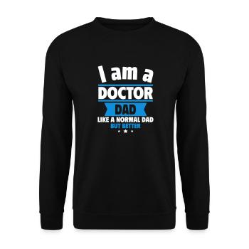 Papa Docteur : Cadeau pour la fête des pères - Sweat-shirt Unisexe - noir - Devant - Alina (178cm) & Michal (187cm)