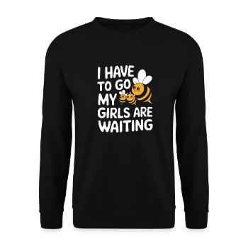 Honigbiene Imker Bienen Biene - Unisex Pullover - Schwarz - Vorne - Alina (178cm) & Michal (187cm)
