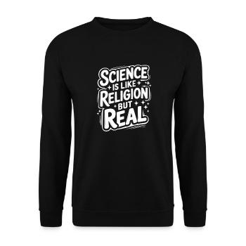 Atheismus Atheist Anti-Religion Agnostiker - Unisex Pullover - Schwarz - Vorne - Alina (178cm) & Michal (187cm)