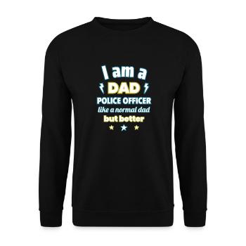 Je suis un papa policier, cadeau fête des pères - Sweat-shirt Unisexe - noir - Devant - Alina (178cm) & Michal (187cm)