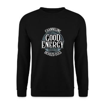 Channeling Good Energy Through Deviled Eggs Style - Unisex Sweatshirt - black - Front - Alina (178cm) & Michal (187cm)