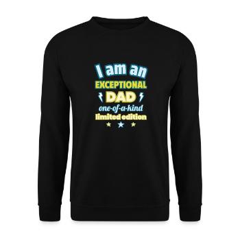 Außergewöhnlicher Papa, Vatertagsgeschenk - Unisex Pullover - Schwarz - Vorne - Alina (178cm) & Michal (187cm)