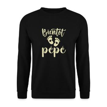 Bientôt pépé - Sweat-shirt Unisexe - noir - Devant - Alina (178cm) & Michal (187cm)