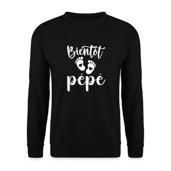 Bientôt pépé - Sweat-shirt Unisexe - noir - Devant - Alina (178cm) & Michal (187cm)