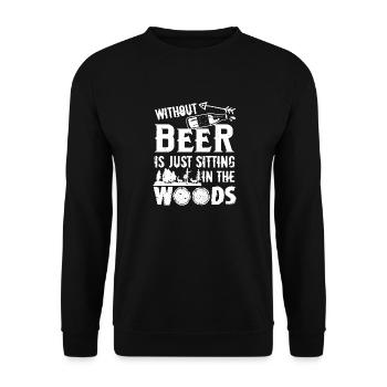 Camping Without Beer - Unisex Sweatshirt - black - Front - Alina (178cm) & Michal (187cm)