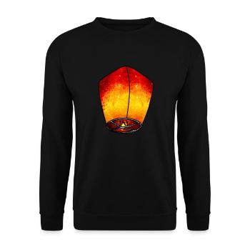 Cosmic Sky Lantern - Unisex Sweatshirt - black - Front - Alina (178cm) & Michal (187cm)