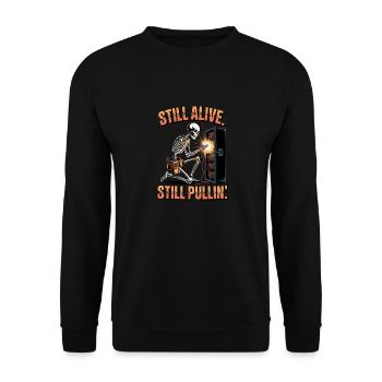 Funny Electrician Design for Men - Unisex Sweatshirt - black - Front - Alina (178cm) & Michal (187cm)