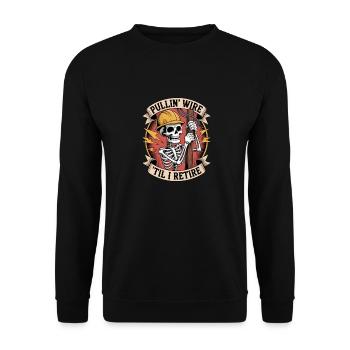 Funny Electrician Design for Men - Unisex Sweatshirt - black - Front - Alina (178cm) & Michal (187cm)