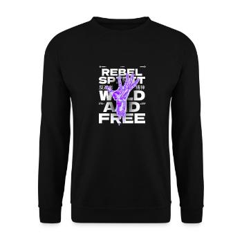 Rebel Spirit - Wild and Free - Unisex Pullover - Schwarz - Vorne - Alina (178cm) & Michal (187cm)