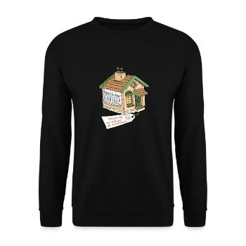 housing is a right - Unisex Sweatshirt - black - Front - Alina (178cm) & Michal (187cm)