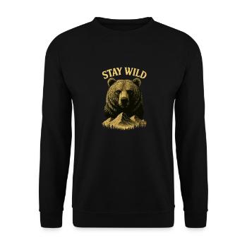 Stay Wild - Demeure sauvage - Ours - Unisex Pullover - Schwarz - Vorne - Alina (178cm) & Michal (187cm)