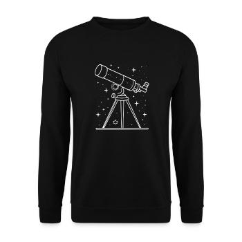 Fine Line Telescope & Starry Sky - Unisex Sweatshirt - black - Front - Alina (178cm) & Michal (187cm)