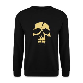 Totenkopf Skull Halloween - Unisex Pullover - Schwarz - Vorne - Alina (178cm) & Michal (187cm)