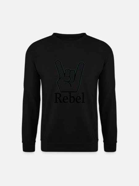 REBEL / hand sign - Unisex Sweatshirt - black