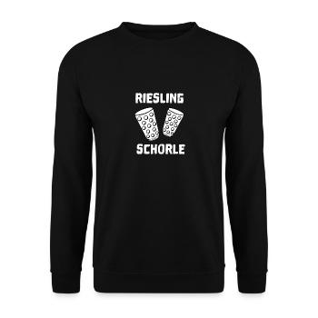 Rieslingschorle - Unisex Pullover - Schwarz - Vorne - Alina (178cm) & Michal (187cm)