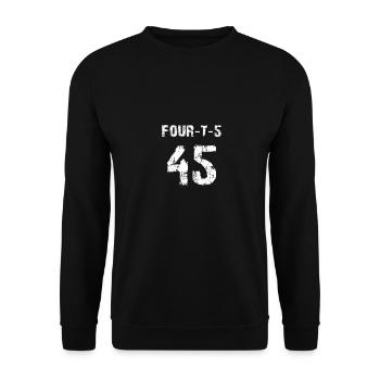 45 Sport Fan oder 45. Geburtstag Trikot Geschenk - Unisex Pullover - Schwarz - Vorne - Alina (178cm) & Michal (187cm)