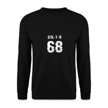 68 Sport Fan oder 68. Geburtstag Trikot 1968 - Unisex Pullover - Schwarz - Vorne - Alina (178cm) & Michal (187cm)