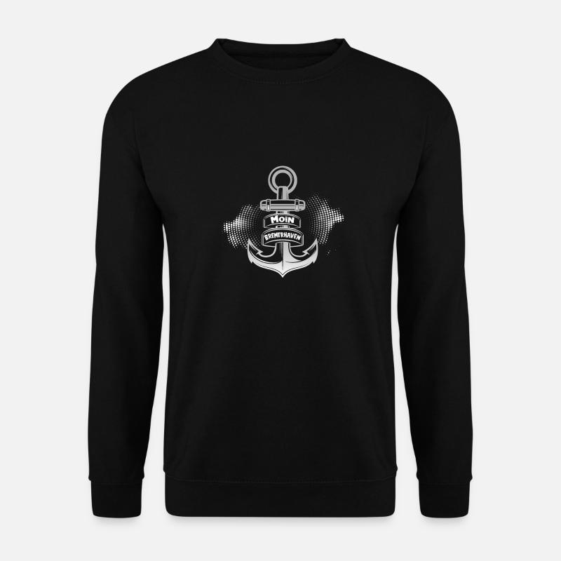 Schiffsanker mit Moin Bremerhaven - Unisex Pullover - Schwarz