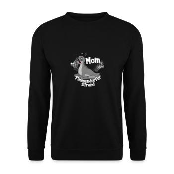 Ostsee Urlaub Moin Timmendorfer Strand - Unisex Pullover - Schwarz - Vorne - Alina (178cm) & Michal (187cm)