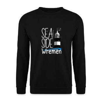 Moin Wremen Wurster North Sea Coast Lighthouse - Unisex Sweatshirt - black - Front - Alina (178cm) & Michal (187cm)