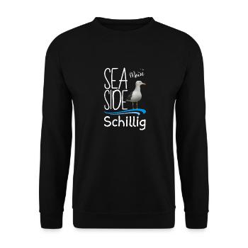 Schillig North Sea Moin Island Schillig Sea Side Seagull - Unisex Sweatshirt - black - Front - Alina (178cm) & Michal (187cm)