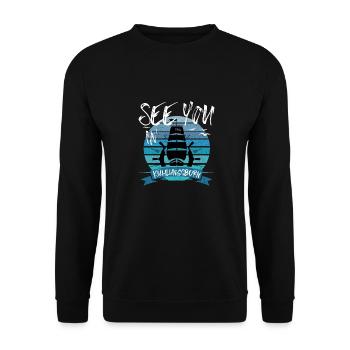 Kühlungsborn bateau Baltique côte île bateau - Sweat-shirt Unisexe - noir - Devant - Alina (178cm) & Michal (187cm)