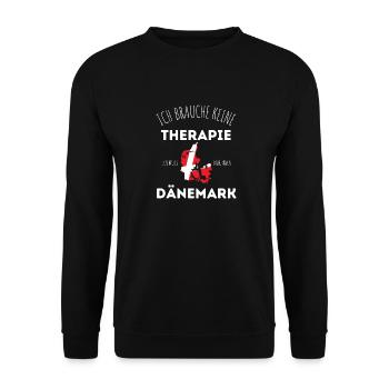 Ich brauche keine Therapie ich muss nach Dänemark - Unisex Pullover - Schwarz - Vorne - Alina (178cm) & Michal (187cm)