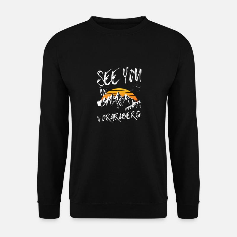 Vorarlberg Skifahren Berg Snowboarden Österreich - Unisex Pullover - Schwarz