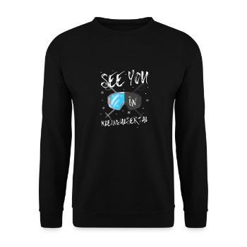 Kleinwalsertal Snowboarden Wandern und Ski fahren - Unisex Pullover - Schwarz - Vorne - Alina (178cm) & Michal (187cm)