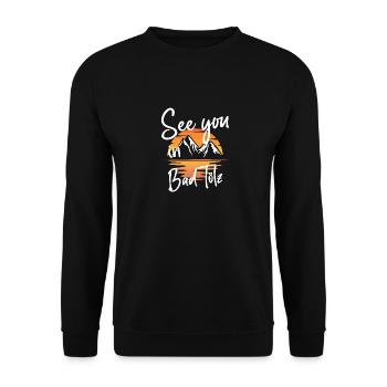 Bad Tölz Skiing Mountain Snowboarding - Unisex Sweatshirt - black - Front - Alina (178cm) & Michal (187cm)