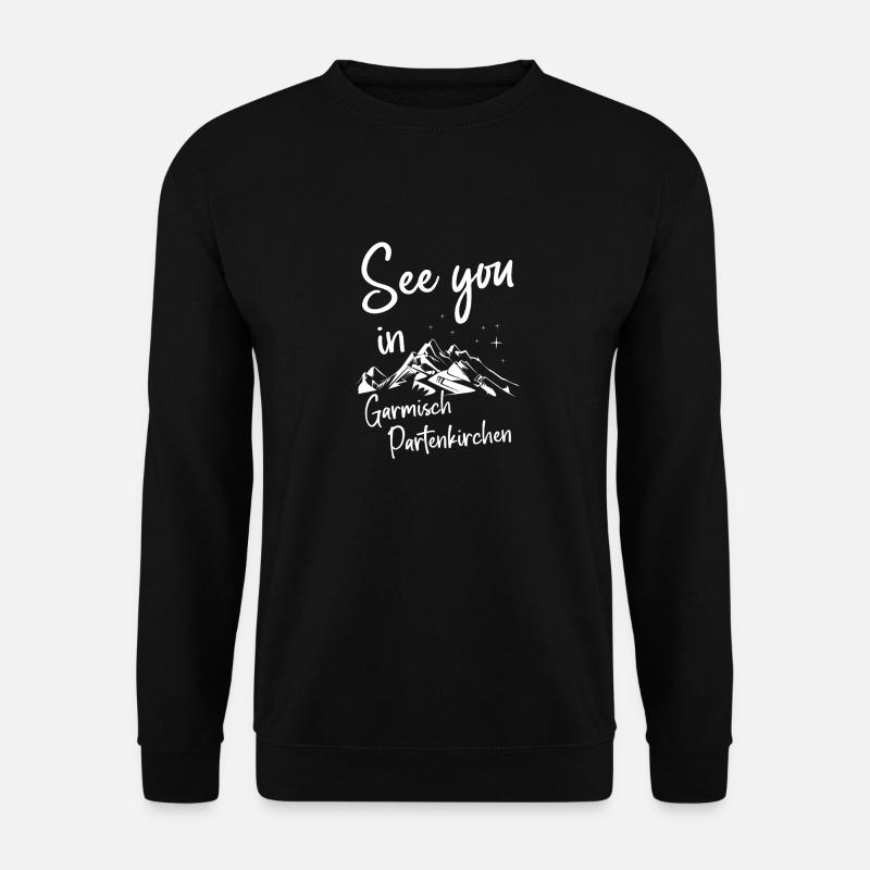 Garmisch Partenkirchen Skifahren Berg Snowboarden - Unisex Pullover - Schwarz