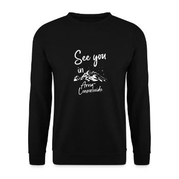 Arosa-Lenzerheide Switzerland hiking and skiing - Unisex Sweatshirt - black - Front - Alina (178cm) & Michal (187cm)