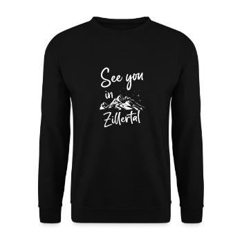 Zillertal Skiing Tyrol Snowboarding Austria - Unisex Sweatshirt - black - Front - Alina (178cm) & Michal (187cm)