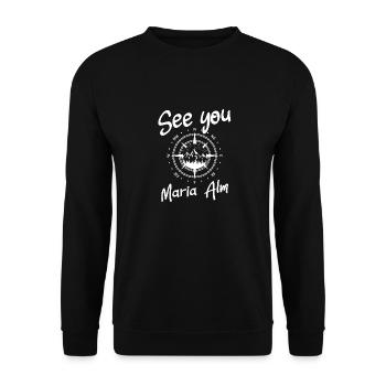 Maria Alm Skifahren Berg Snowboarden Österreich - Unisex Pullover - Schwarz - Vorne - Alina (178cm) & Michal (187cm)