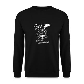 Arosa-Lenzerheide Schweiz wandern und Ski fahren - Unisex Pullover - Schwarz - Vorne - Alina (178cm) & Michal (187cm)