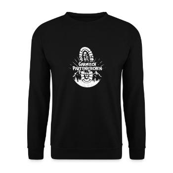 Garmisch Partenkirchen Skifahren Berg Wandern - Unisex Pullover - Schwarz - Vorne - Alina (178cm) & Michal (187cm)