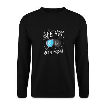 Alta Badia Snowboarding Hiking and skiing - Unisex Sweatshirt - black - Front - Alina (178cm) & Michal (187cm)