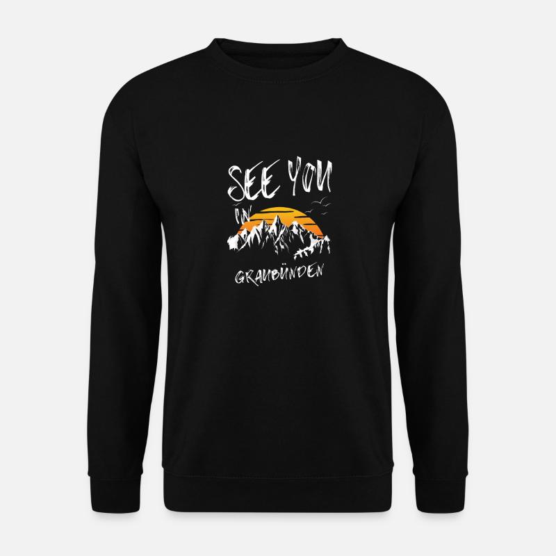 Grisons Suisse randonnée et ski - Sweat-shirt Unisexe - noir