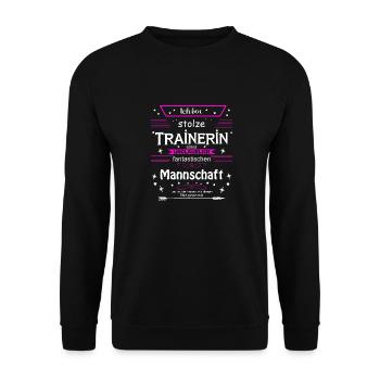 Trainerin einer fantastischen Mannschaft - Unisex Pullover - Schwarz - Vorne - Alina (178cm) & Michal (187cm)