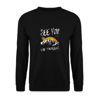 Val Thorens France randonnée et ski - Sweat-shirt Unisexe - noir - Devant - Alina (178cm) & Michal (187cm)