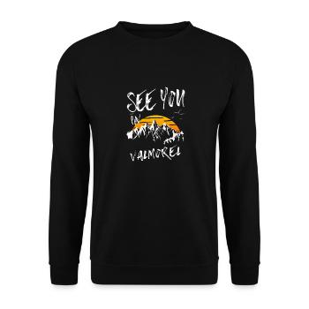 Valmorel France hiking and skiing - Unisex Sweatshirt - black - Front - Alina (178cm) & Michal (187cm)