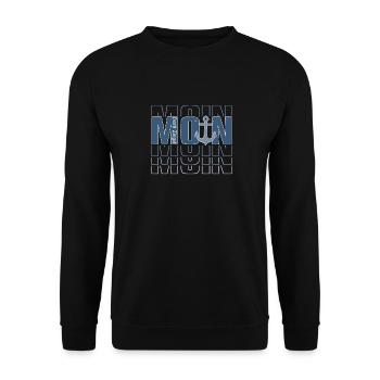 Moin Darß-Zingst mit Anker Ostsee Caming Urlaub - Unisex Pullover - Schwarz - Vorne - Alina (178cm) & Michal (187cm)