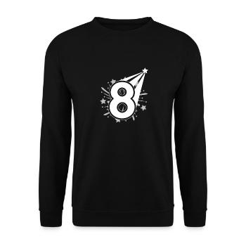 8 ans 8ème anniversaire fête numéro 8 - Sweat-shirt Unisexe - noir - Devant - Alina (178cm) & Michal (187cm)