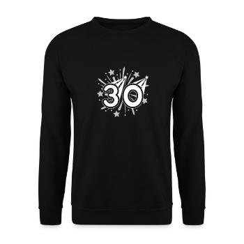 30 Jahre alt 30. Geburtstag Party Nummer 30 - Unisex Pullover - Schwarz - Vorne - Alina (178cm) & Michal (187cm)